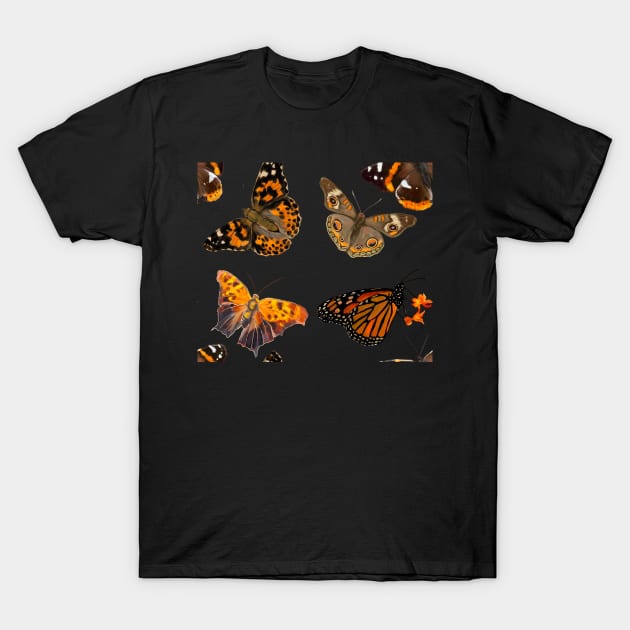 Orange and Brown Butterflies Repeating T-Shirt by KatieMorrisArt